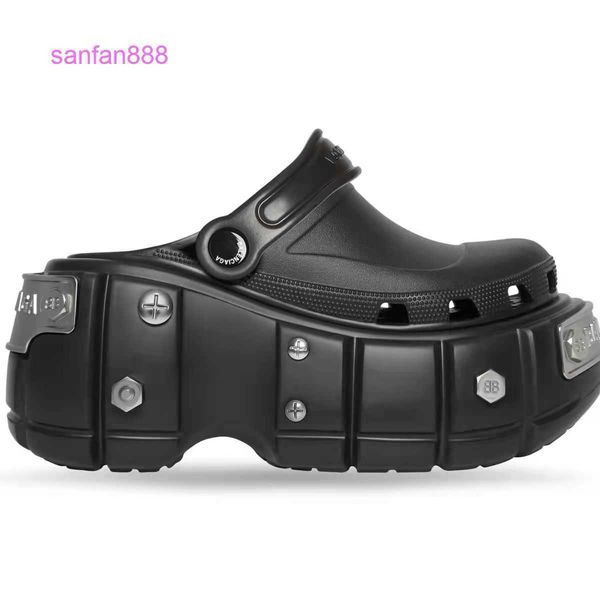 luxury slippers balencigas paris personalized design metal thick soled hole shoes women's new summer foam step on the shit feeling outs, Black
luxury slippers balencigas paris personalized design metal thick soled hole shoes women's new summer foam step on the shit feeling outs, Black