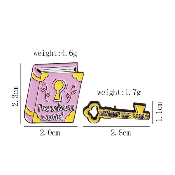cute book and key brooches pin for women kids fahsion jewelry shirt coat dress denim bag decor metal enamel pin, Gray
cute book and key brooches pin for women kids fahsion jewelry shirt coat dress denim bag decor metal enamel pin, Gray