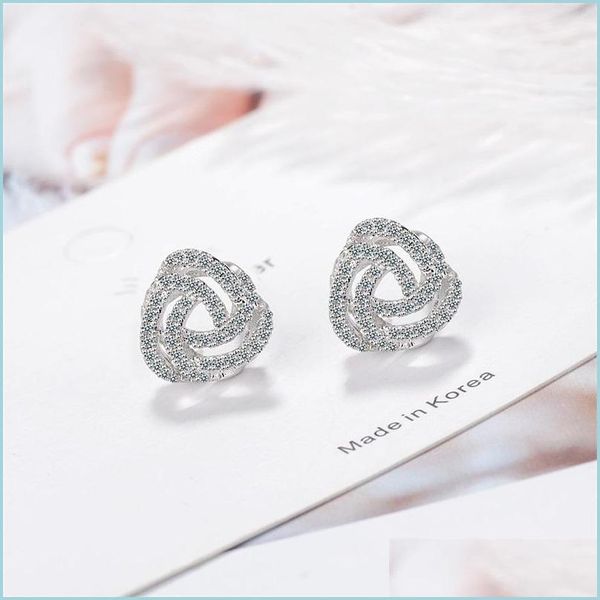 ear cuff womens ear earring s925 sterling sier needles geometric rotating stud earrings korean fashion zircon jewelry wholesale drop dhgd3, Silver 
ear cuff womens ear earring s925 sterling sier needles geometric rotating stud earrings korean fashion zircon jewelry wholesale drop dhgd3, Silver
