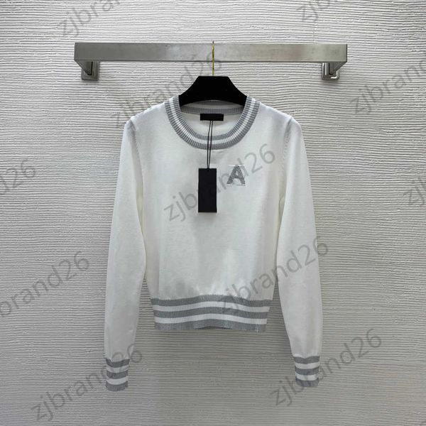 classic sweater womens sweater design short contrast color stripes knitwear letter logo silver embroidery knitted sweaters women wear 2 col, White;black
classic sweater womens sweater design short contrast color stripes knitwear letter logo silver embroidery knitted sweaters women wear 2 col, White;black