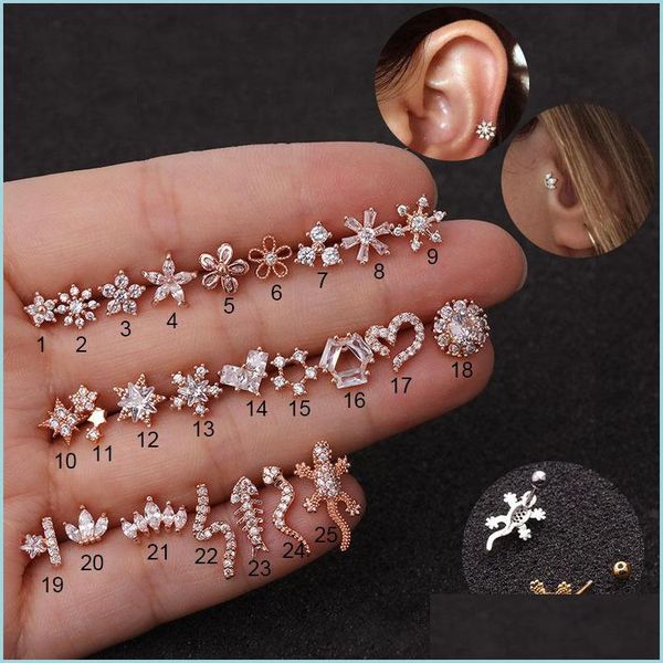 stud 1pc gold sier color animals flower cz tragus cartilage stainless steel helix ear stud piercing crystal zircon daith earring 1213 dhcgc, Golden;silver
stud 1pc gold sier color animals flower cz tragus cartilage stainless steel helix ear stud piercing crystal zircon daith earring 1213 dhcgc, Golden;silver