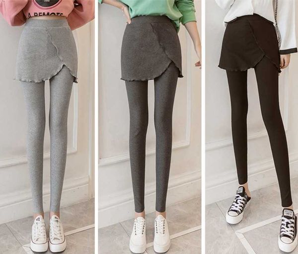 women's leggings 2022 spring autumn women fake two ruffles high waist skirt pants cotton fitness female t221014, Black
women's leggings 2022 spring autumn women fake two ruffles high waist skirt pants cotton fitness female t221014, Black