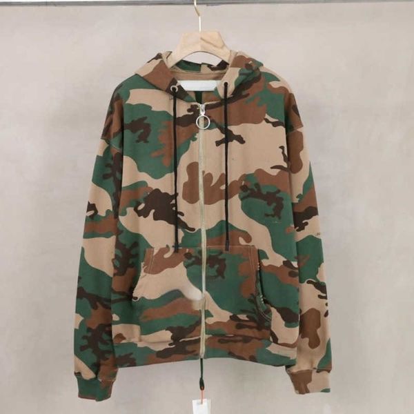 designer hoodie autumn winter worn camouflage hoodie sweater ow men's women's zippered cardigan long sleeve coat, Black
designer hoodie autumn winter worn camouflage hoodie sweater ow men's women's zippered cardigan long sleeve coat, Black