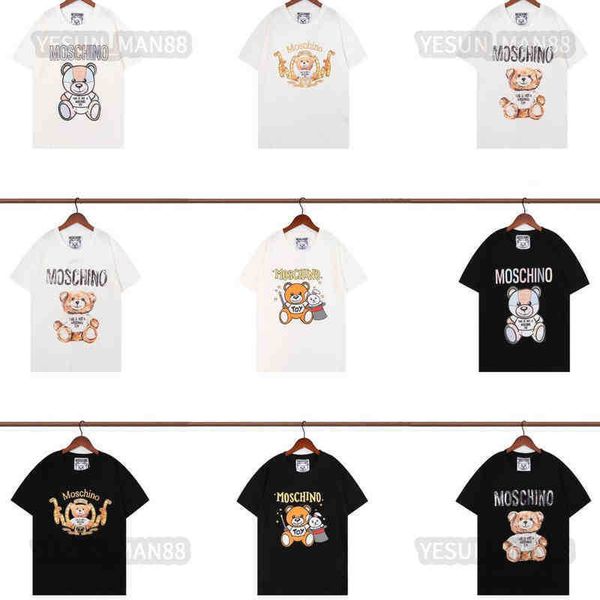 designer luxury moscs classic letter bear printed t shirt fashion mens and womens couples cotton short sleeves round collar loose tee, White;black
designer luxury moscs classic letter bear printed t shirt fashion mens and womens couples cotton short sleeves round collar loose tee, White;black