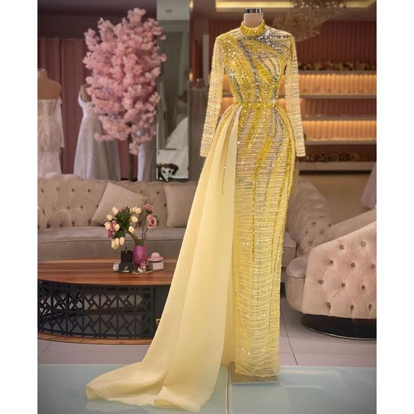 new sparkling prom dresses long sleeves high neck appliques sequins beaded detachable train lace evening dresses floor length evening gowns, Black
new sparkling prom dresses long sleeves high neck appliques sequins beaded detachable train lace evening dresses floor length evening gowns, Black