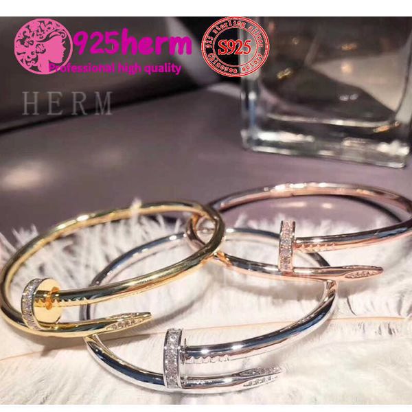 bangle screw nail bangle jewelry fashion 925 sterling silver female round hard bracelet classic star same style whole, Black
