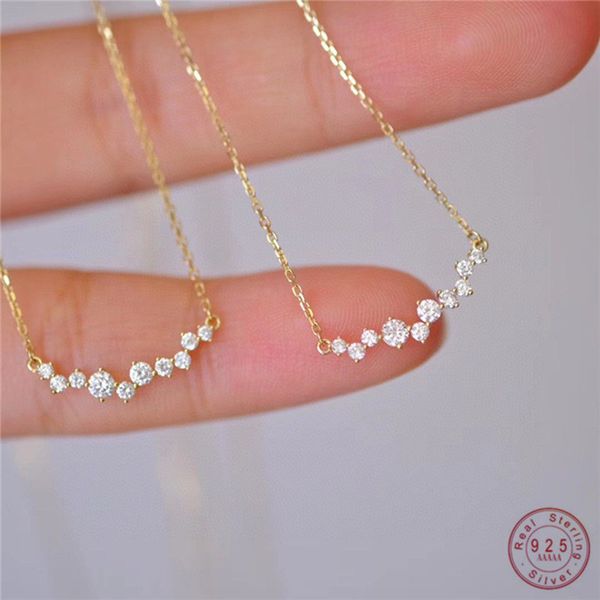 pendant necklaces 925 sterling sier korean version simple pave crystal smile clavicle chain necklace women charm wedding jewelry ali smtro, Silver
pendant necklaces 925 sterling sier korean version simple pave crystal smile clavicle chain necklace women charm wedding jewelry ali smtro, Silver