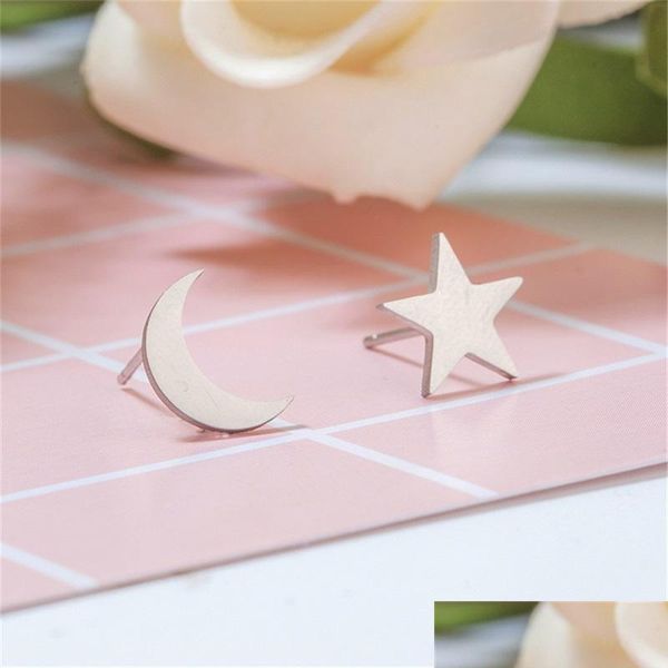 stud stud fashion lovely star and moon stainless steel gold sier classic earrings ladies korean jewelry drop delivery 2022 earring dhkg4, Golden;silver
stud stud fashion lovely star and moon stainless steel gold sier classic earrings ladies korean jewelry drop delivery 2022 earring dhkg4, Golden;silver