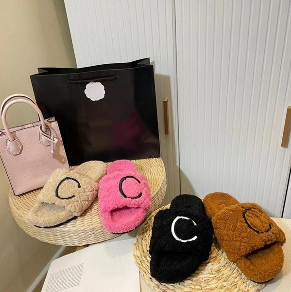 fashion women plush wool slippers autumn winter furry fluffy slides rhombus lattice designer slipper warmth double letter open-toed flat bot, Black
fashion women plush wool slippers autumn winter furry fluffy slides rhombus lattice designer slipper warmth double letter open-toed flat bot, Black