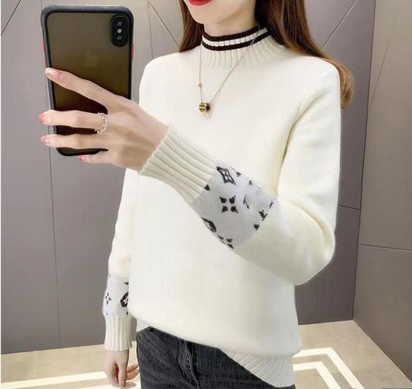 women's sweaters half high collar stripe splicing pullover autumn winter thick warm loose streetwear knitted sweaters, White;black
women's sweaters half high collar stripe splicing pullover autumn winter thick warm loose streetwear knitted sweaters, White;black