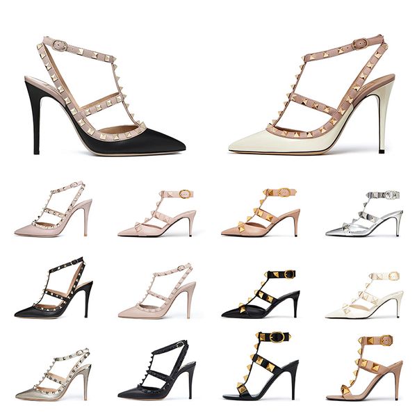 2023 women designer rivets high heel sandals black white ankle fashion gai pointed toe lady party wedding 6cm 8cm 10cm heels for woman loafe
2023 women designer rivets high heel sandals black white ankle fashion gai pointed toe lady party wedding 6cm 8cm 10cm heels for woman loafe