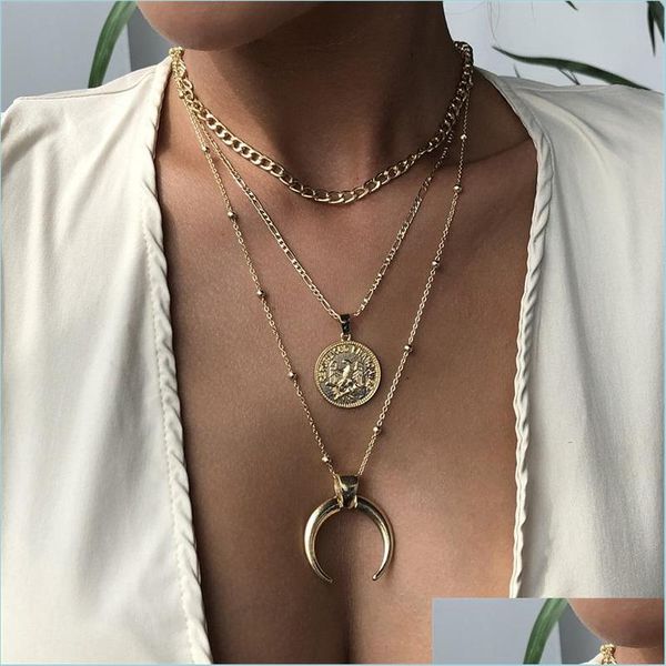 pendant necklaces lady mtilayer alloy chain jewellery women head portrait moon coin fashion plated gold pendants necklace personality dhlbg, Silver
pendant necklaces lady mtilayer alloy chain jewellery women head portrait moon coin fashion plated gold pendants necklace personality dhlbg, Silver