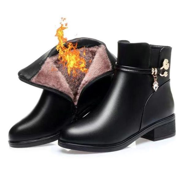 winter ankle boots flat heel leather shoes for woman women's plush warm short boots ladies zapatillas botas de mujer size 35-42, Black
winter ankle boots flat heel leather shoes for woman women's plush warm short boots ladies zapatillas botas de mujer size 35-42, Black