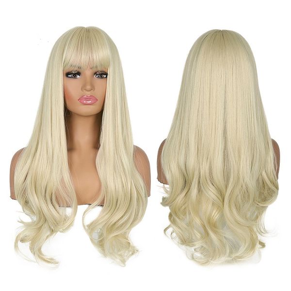 curly wig full head of women chemical fiber rose net long blonde curly hair wig cover, Black
curly wig full head of women chemical fiber rose net long blonde curly hair wig cover, Black