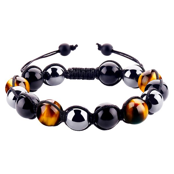 tiger eye stone beaded bracelet strands triple protection bracelets for men women 10mm rope braided yoga pulseras jewelry, Black
tiger eye stone beaded bracelet strands triple protection bracelets for men women 10mm rope braided yoga pulseras jewelry, Black