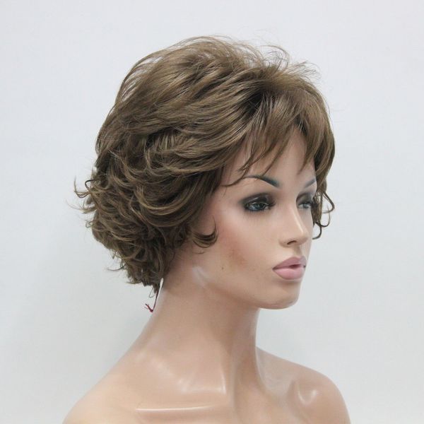 curly wavy light golden reddish brown short synthetic hair full women' daily wig, Black
curly wavy light golden reddish brown short synthetic hair full women' daily wig, Black