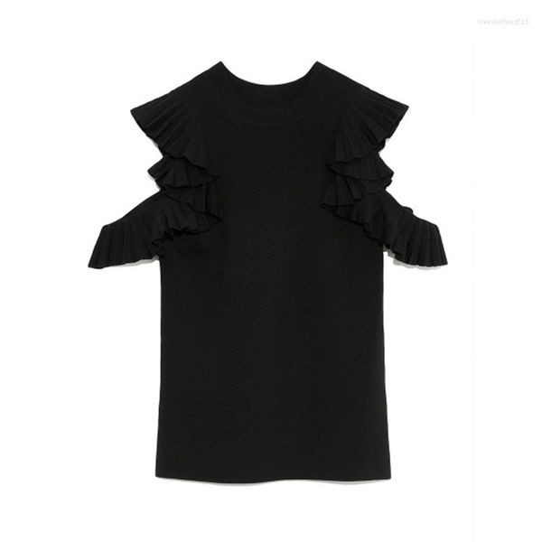 women's sweaters japanese sweet shirts knitting solid shoulder ruffles folds blouses 2022 spring autumn temperament women, White;black
women's sweaters japanese sweet shirts knitting solid shoulder ruffles folds blouses 2022 spring autumn temperament women, White;black