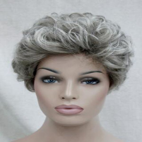 fashion women wig ladies wig short curly silver grey classic synthetic hair wigs, Black
fashion women wig ladies wig short curly silver grey classic synthetic hair wigs, Black