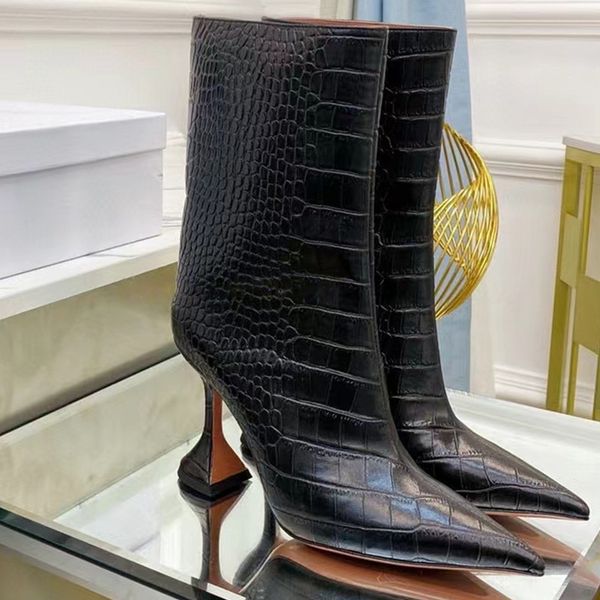 2022 new style lady women ankle boots patent sheepskin leather fashion high heels pointed pillage toe booties casual party dress shoes snake, Black
2022 new style lady women ankle boots patent sheepskin leather fashion high heels pointed pillage toe booties casual party dress shoes snake, Black