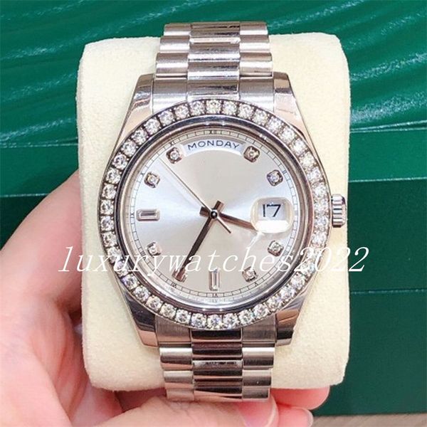 luxury mens watch v5 version sivler 40mm size automatic mechanical full stainless steel diamond bezel self-winding wristwatches montre de lu, Slivery;brown
luxury mens watch v5 version sivler 40mm size automatic mechanical full stainless steel diamond bezel self-winding wristwatches montre de lu, Slivery;brown