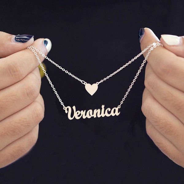 pendant necklaces custom double layered heart name necklaces for women fashion jewelry personalized nameplate optional symbol pendant neckla, Silver
pendant necklaces custom double layered heart name necklaces for women fashion jewelry personalized nameplate optional symbol pendant neckla, Silver