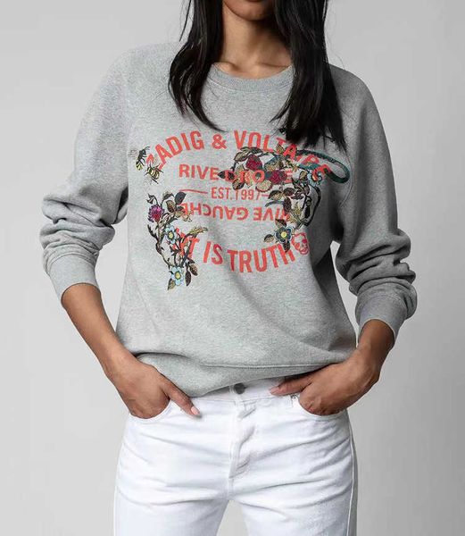 zv classic round neck sweatshirt letter print flower embroidery pullover designer warm sweater fashion hoodie, Black
zv classic round neck sweatshirt letter print flower embroidery pullover designer warm sweater fashion hoodie, Black