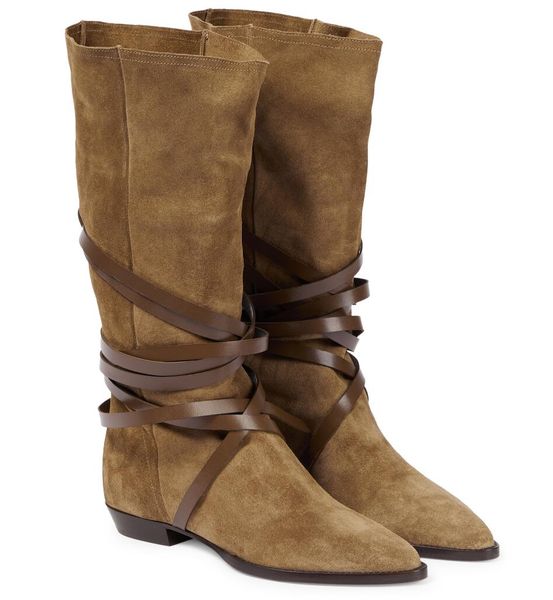 winter design marant siane boots suede women knee-high boots leather-wrapped ties cowboy boot pointed toes low block heels booties ., Black
winter design marant siane boots suede women knee-high boots leather-wrapped ties cowboy boot pointed toes low block heels booties ., Black