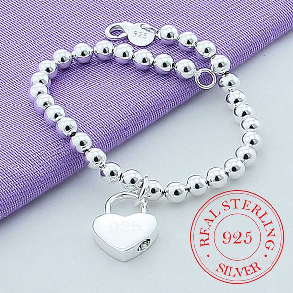 beaded strands 925 sterling silver heart lock 6mm beads chain bracelets jewelry women lovers bracelets christmas gift l221012, Black
beaded strands 925 sterling silver heart lock 6mm beads chain bracelets jewelry women lovers bracelets christmas gift l221012, Black