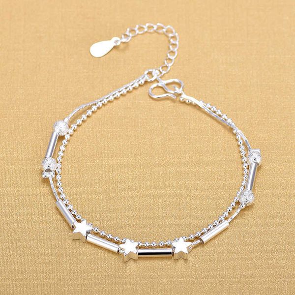 beaded strands new double layer beads stars anklet for women genuine 925 sterling silver fashion foot leg chain link fine jewelry gifts l221, Black
beaded strands new double layer beads stars anklet for women genuine 925 sterling silver fashion foot leg chain link fine jewelry gifts l221, Black