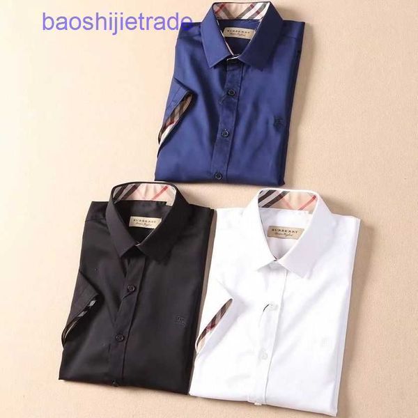 designer casual men shirts brand burbely online shop original three standard men's short sleeve shirt embroide, White;black
designer casual men shirts brand burbely online shop original three standard men's short sleeve shirt embroide, White;black