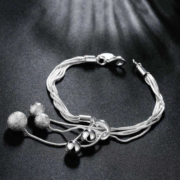beaded strands fashion 925 sterling silver frosted beads bracelet for woman noble jewelry wedding accessories party charms gifts l221012, Black
beaded strands fashion 925 sterling silver frosted beads bracelet for woman noble jewelry wedding accessories party charms gifts l221012, Black