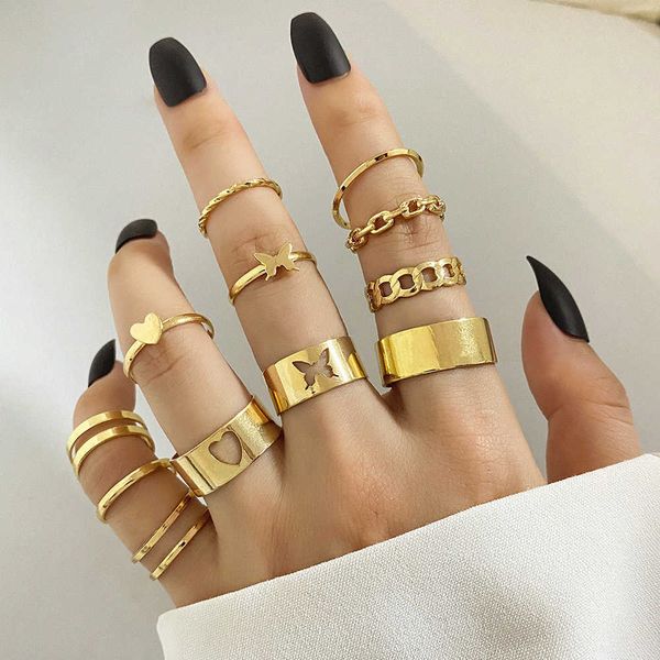 cluster rings kisswife 12pcs/set punk metal rings set for women girls gold color hollow heart butterfly chain finger rings charm jewelry 202, Golden;silver
cluster rings kisswife 12pcs/set punk metal rings set for women girls gold color hollow heart butterfly chain finger rings charm jewelry 202, Golden;silver