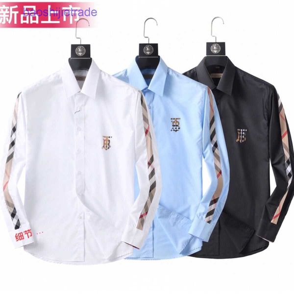 designer casual men shirts brand burbely online shop men's spring and autumn long sleeve shirt british fashion, White;black
designer casual men shirts brand burbely online shop men's spring and autumn long sleeve shirt british fashion, White;black