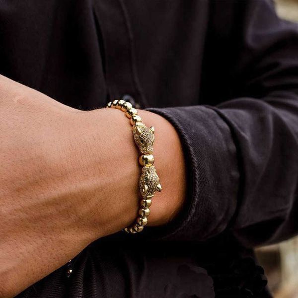 beaded strands 2020 fashion double leopard head charm bracelet for men luxurious adjustable braided macrame bead bracelet men jewelry gift l, Black
beaded strands 2020 fashion double leopard head charm bracelet for men luxurious adjustable braided macrame bead bracelet men jewelry gift l, Black