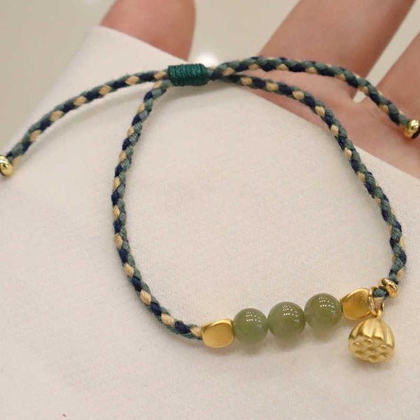 beaded strands natural hetian jade lucky beads lotus charm pink/blue braided bracelets for women girls men couple fine jewelry gifts ybr728, Black
beaded strands natural hetian jade lucky beads lotus charm pink/blue braided bracelets for women girls men couple fine jewelry gifts ybr728, Black