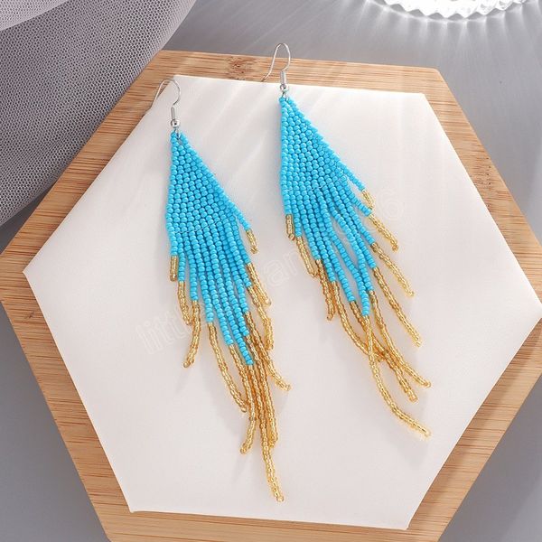 bohemian rice bead dangle earrings hand weaving beaded multi-color beads retro bohemia geometry alloy hook tassel earrings, Silver
bohemian rice bead dangle earrings hand weaving beaded multi-color beads retro bohemia geometry alloy hook tassel earrings, Silver