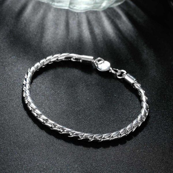 beaded strands new korean fashion 4mm twisted rope chain 925 sterling silver bracelets for men's woman jewelry wedding accessories part, Black
beaded strands new korean fashion 4mm twisted rope chain 925 sterling silver bracelets for men's woman jewelry wedding accessories part, Black