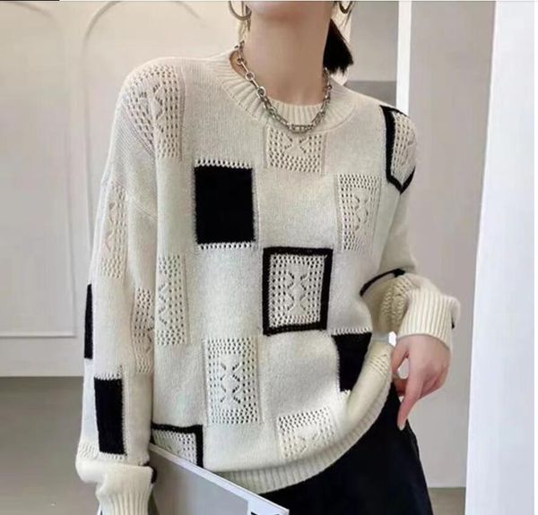 womens knitted sweater round neck long sleeve dress fashion casual loose hollow sweater top, White;black
womens knitted sweater round neck long sleeve dress fashion casual loose hollow sweater top, White;black