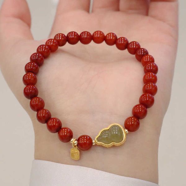 beaded strands lucky gourd s925 hetian jade 6.3mm natural south red agate amber beaded bracelets for women fine jewelry accessories gift ybr, Black
beaded strands lucky gourd s925 hetian jade 6.3mm natural south red agate amber beaded bracelets for women fine jewelry accessories gift ybr, Black