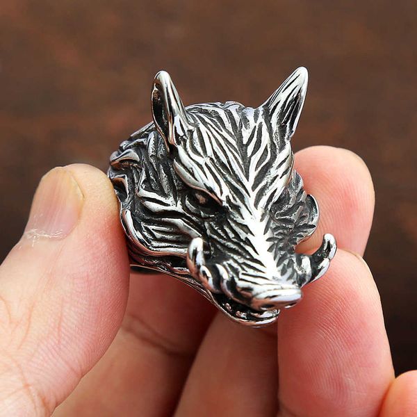 cluster rings vintage gothic stainless steel wild boar ring for men unique punk hip hop rock biker animal ring fashion jewelry gift wholesal, Golden;silver
cluster rings vintage gothic stainless steel wild boar ring for men unique punk hip hop rock biker animal ring fashion jewelry gift wholesal, Golden;silver