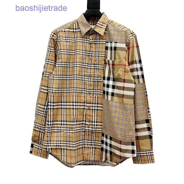 designer casual men shirts brand burbely online shop babao's same classic patchwork striped long sleeved men's, White;black
designer casual men shirts brand burbely online shop babao's same classic patchwork striped long sleeved men's, White;black