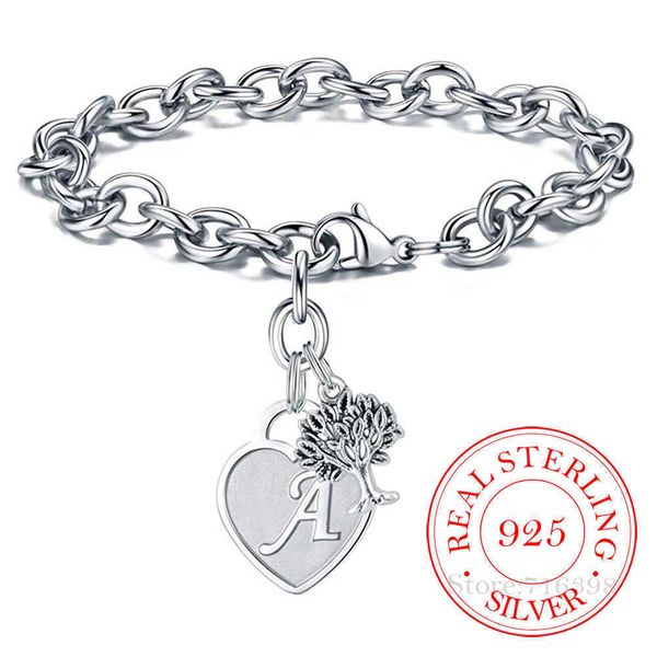 beaded strands punk design 925 sterling silver a-z letter heart tree of life charm bracelets bangles for women jewelry pulseras mujer moda l, Black
beaded strands punk design 925 sterling silver a-z letter heart tree of life charm bracelets bangles for women jewelry pulseras mujer moda l, Black