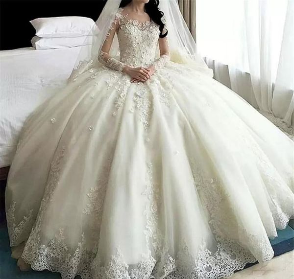 2022 gorgeous ball gown wedding dresses bridal beaded jewel neck beaded lace applique long sleeves corset back sweep train custom made plus, White
2022 gorgeous ball gown wedding dresses bridal beaded jewel neck beaded lace applique long sleeves corset back sweep train custom made plus, White