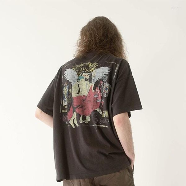 men's shirts street brand high vintage saint michael jesus print tee oversized streetwear y2k t-shirt men women clothing, White;black
men's shirts street brand high vintage saint michael jesus print tee oversized streetwear y2k t-shirt men women clothing, White;black