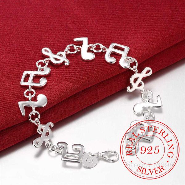 beaded strands 925 sterling silver bracelet for women music note chain bracelets bangle wristband wedding bridal jewelry joyas de plata 925, Black
beaded strands 925 sterling silver bracelet for women music note chain bracelets bangle wristband wedding bridal jewelry joyas de plata 925, Black