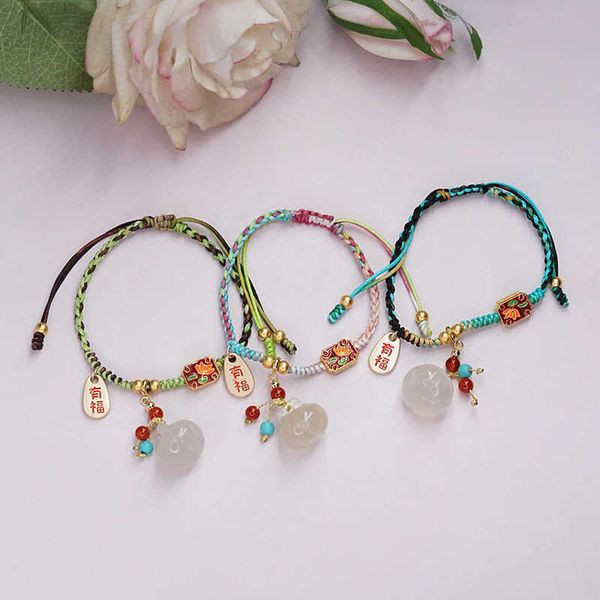 beaded strands ethnic lucky pumpkin natural agate pendant enamel green/red/blue braided bracelets for women fine jewelry accessories ybr486, Black
beaded strands ethnic lucky pumpkin natural agate pendant enamel green/red/blue braided bracelets for women fine jewelry accessories ybr486, Black