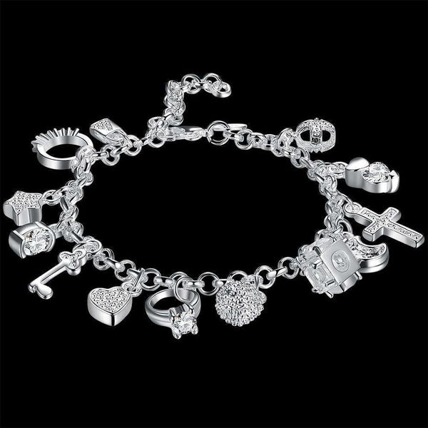 beaded strands street fashion 925 stamp silver fine zircon heart key pendant bracelet for woman party gifts wedding accessories jewelry l221, Black
beaded strands street fashion 925 stamp silver fine zircon heart key pendant bracelet for woman party gifts wedding accessories jewelry l221, Black