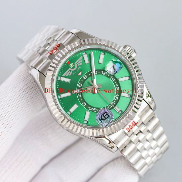 5 star super watch twf k6 cal.9001 automatic mechanical movement wristwatch 42mm 326933 green dail sky-dweller ring comm gmt month work sapp, Slivery;brown
5 star super watch twf k6 cal.9001 automatic mechanical movement wristwatch 42mm 326933 green dail sky-dweller ring comm gmt month work sapp, Slivery;brown