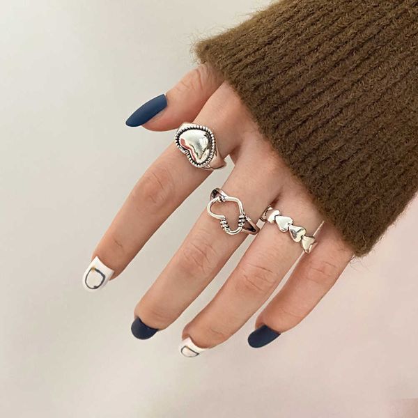 cluster rings kisswife vintage silver color metal rings set for women chain heart lover couple rings for teens fashion jewelry party gifts l, Golden;silver
cluster rings kisswife vintage silver color metal rings set for women chain heart lover couple rings for teens fashion jewelry party gifts l, Golden;silver