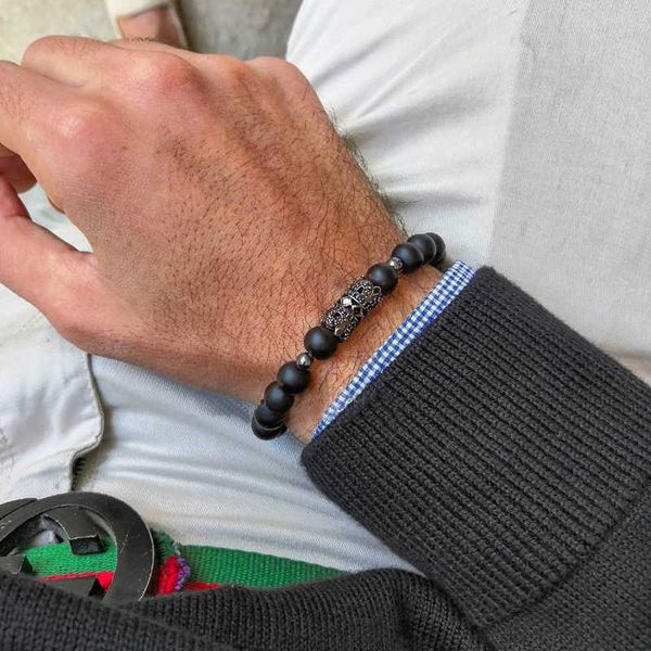 beaded strands temperament handmade hollow tube charm bracelet for men classic black matte bead strand bracelet men jewelry git l221012
beaded strands temperament handmade hollow tube charm bracelet for men classic black matte bead strand bracelet men jewelry git l221012